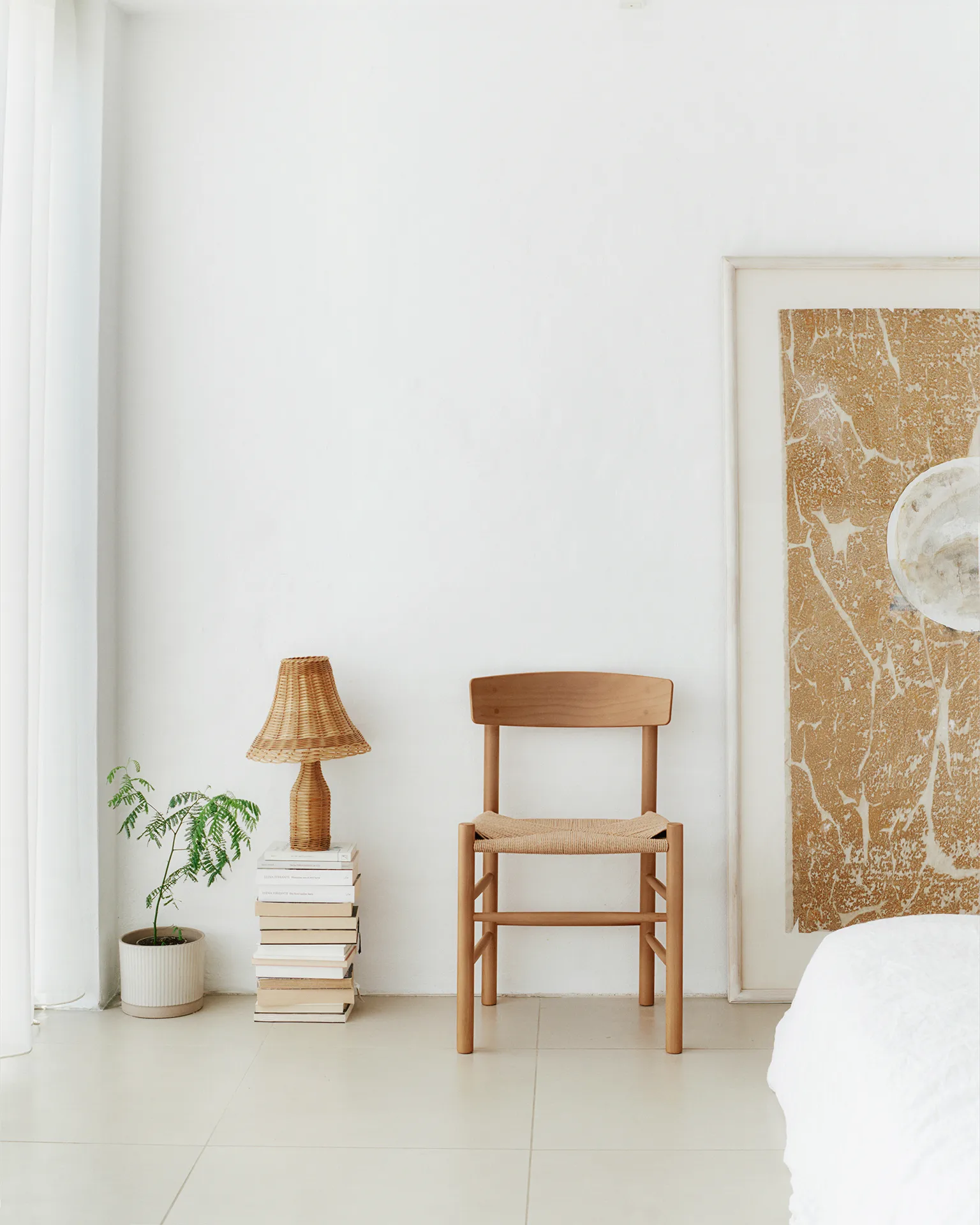 J39 stol, Vintage lacquered-flätad natur Fredericia Furniture