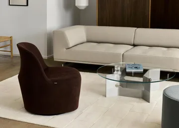 JG soffbord Ø98 cm - Glas-borstad aluminium - Fredericia Furniture