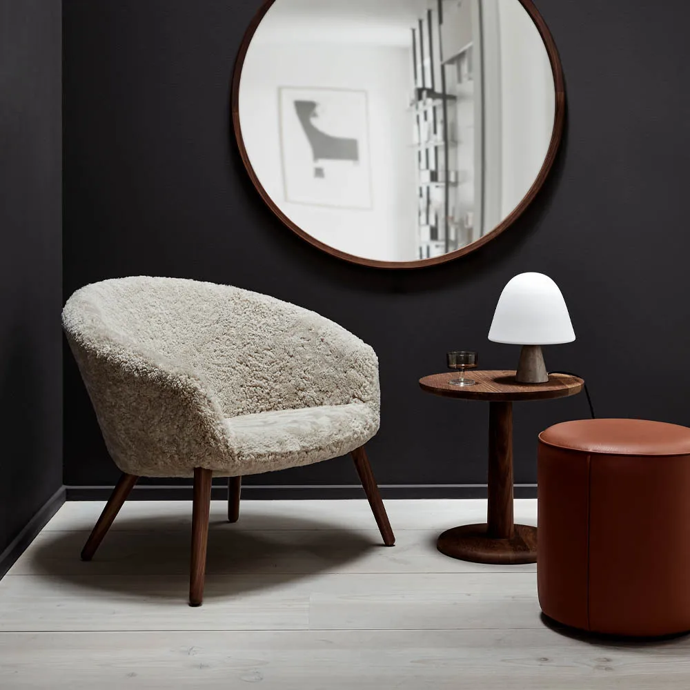 Meadow bordslampa, Opal- dark atlantico limestone Fredericia Furniture