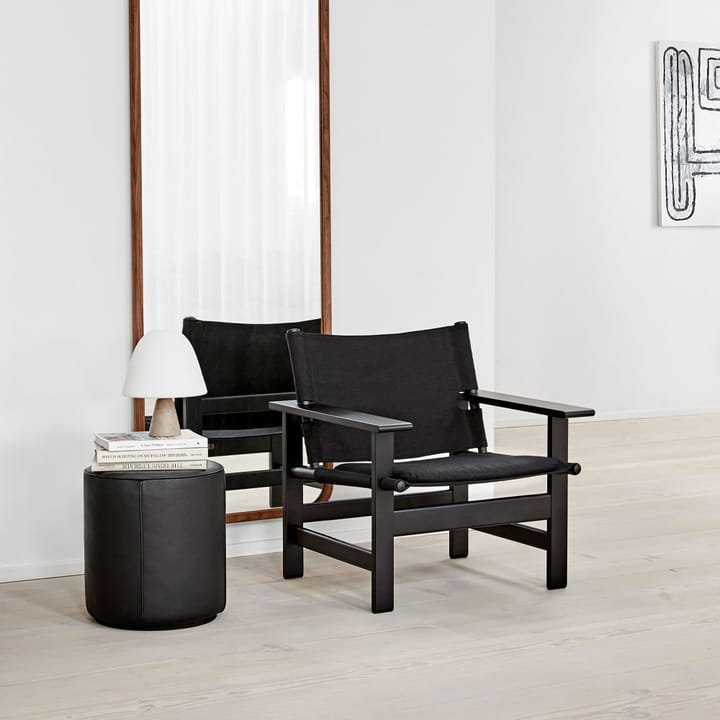 Mono sittpuff, Läder omni 301 black-Ø55 cm Fredericia Furniture