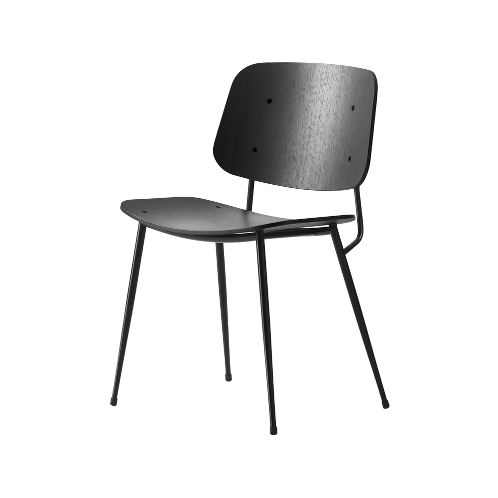 Søborg Metal stol, Svart-svartlackat stål Fredericia Furniture