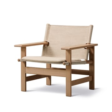 The Canvas Chair fåtölj - Canvas natur-ljusoljat ekstativ, inkl canvas dyna - Fredericia Furniture