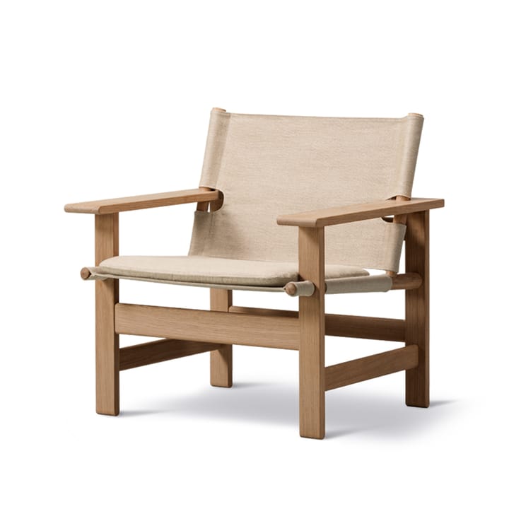 The Canvas Chair fåtölj, Canvas natur-ljusoljat ekstativ, inkl canvas dyna Fredericia Furniture