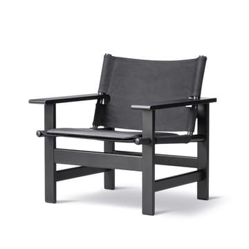 The Canvas Chair fåtölj - Canvas svart-svartlackad ek, inkl. svart läder dyna - Fredericia Furniture