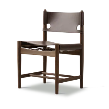 The Spanish Dining Chair - Läder mörkbrun-rökt ek - Fredericia Furniture