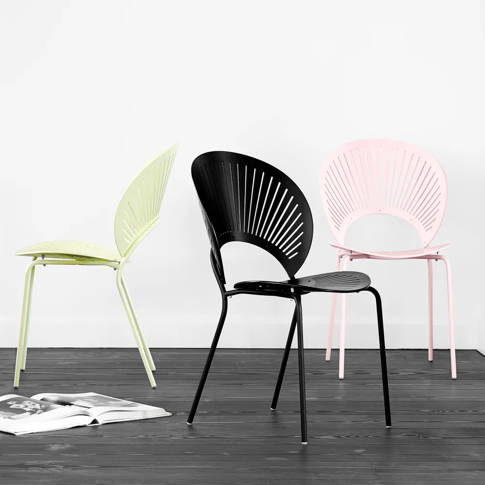 Trinidad 3398 stol, Klarlackad bok-ben krom Fredericia Furniture