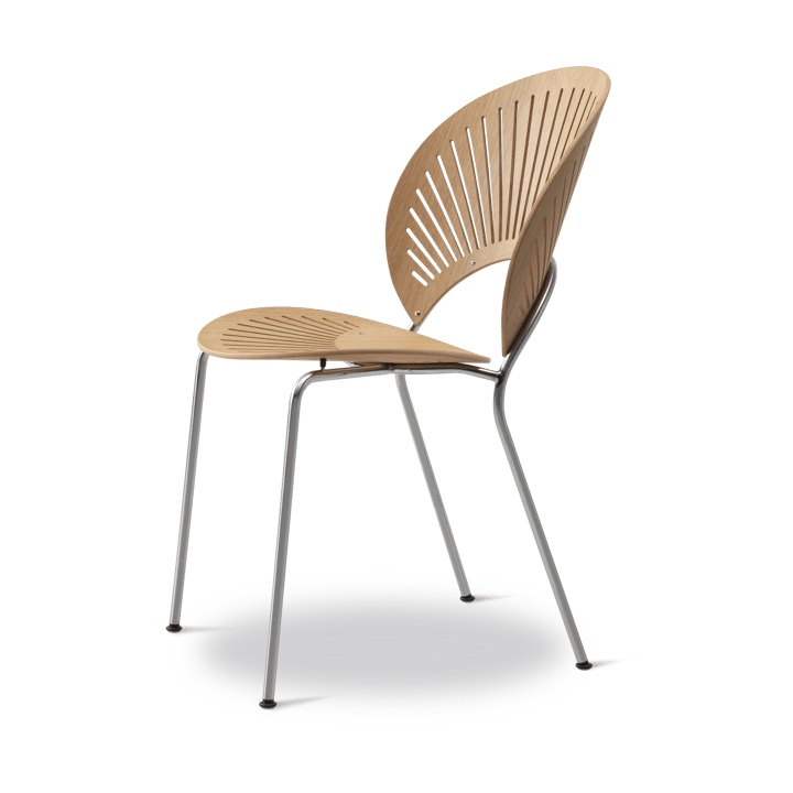 Trinidad 3398 stol, Oljad ek-rostfritt borstat stål Fredericia Furniture