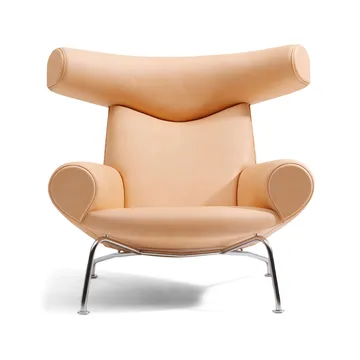 Wegner Ox fåtölj - Läder vegeta 90-krom - Fredericia Furniture