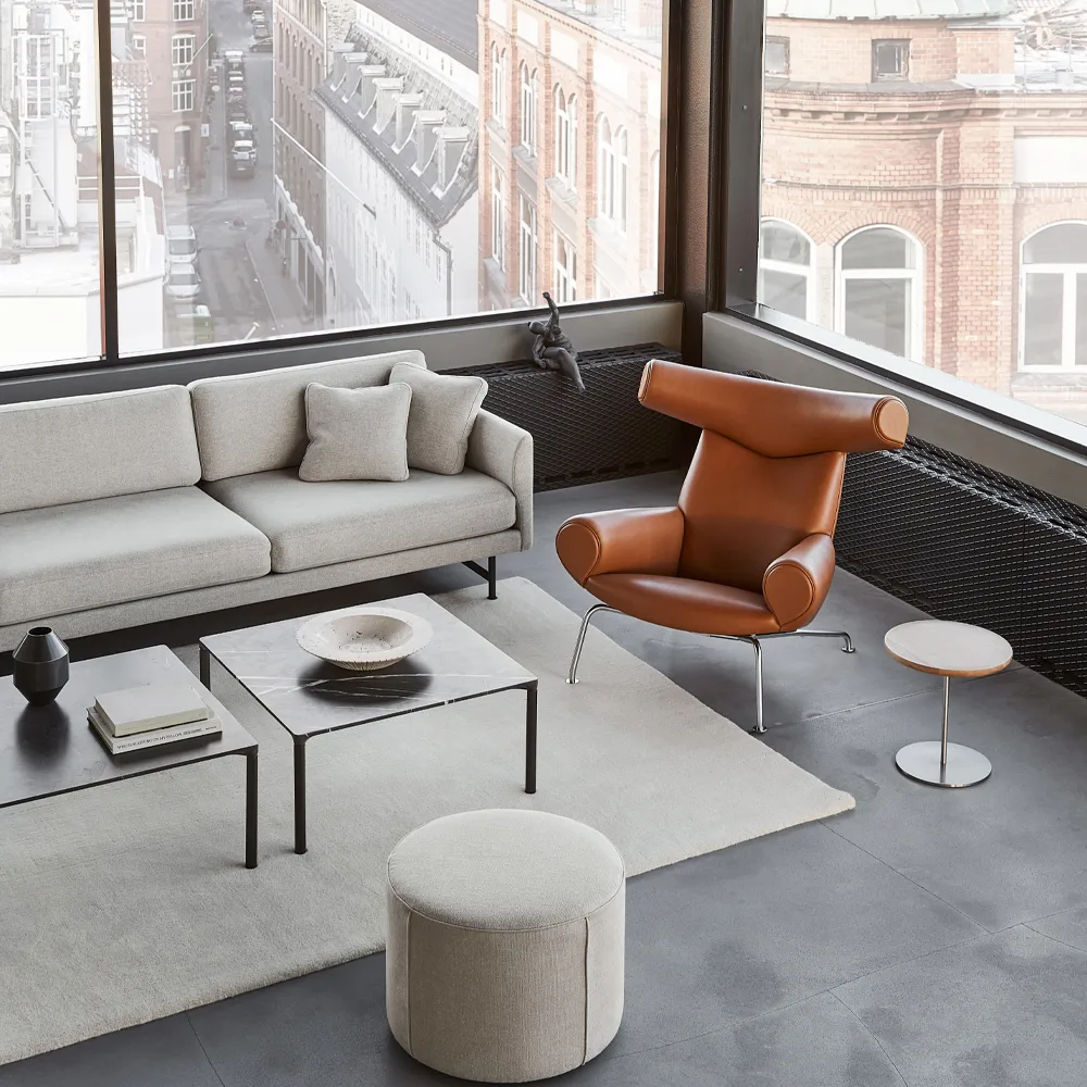 Wegner Ox fåtölj, Läder vegeta 90-krom Fredericia Furniture