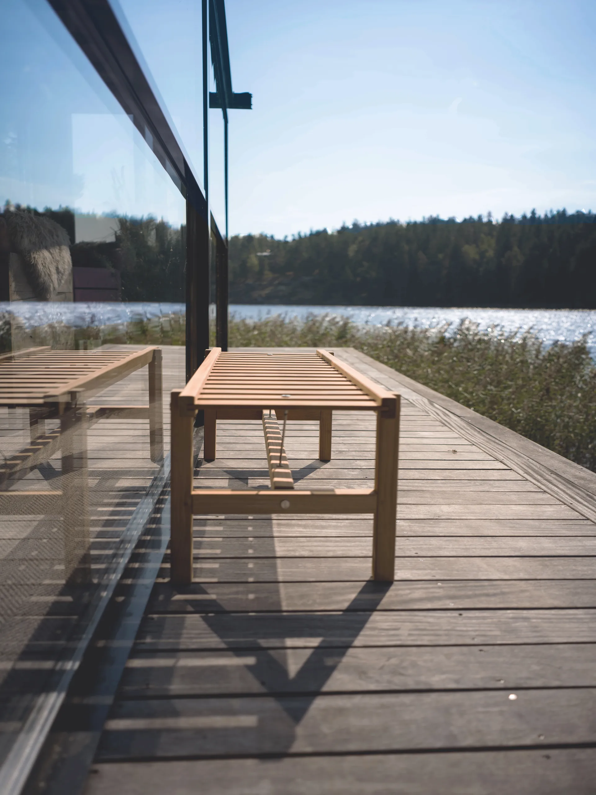 45 bänk, Teak, 135 cm Fri Form