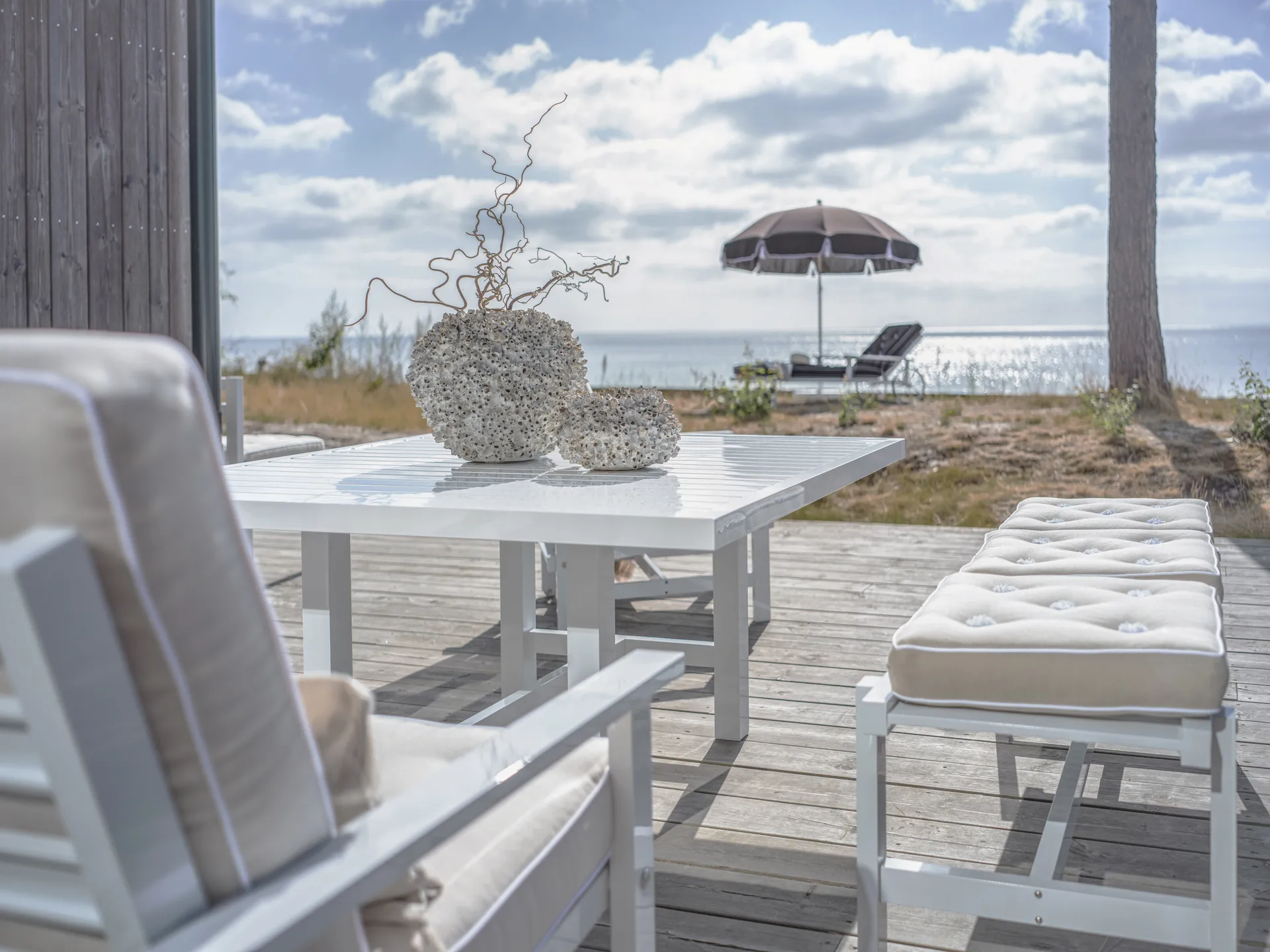 45 bänk, White, 135 cm Fri Form