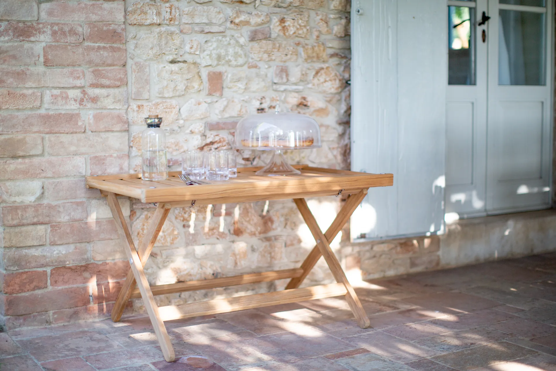 60 brickbord, Teak, 59x94 cm Fri Form