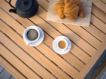 65 bord - Teak, 128x120x68 cm - Fri Form