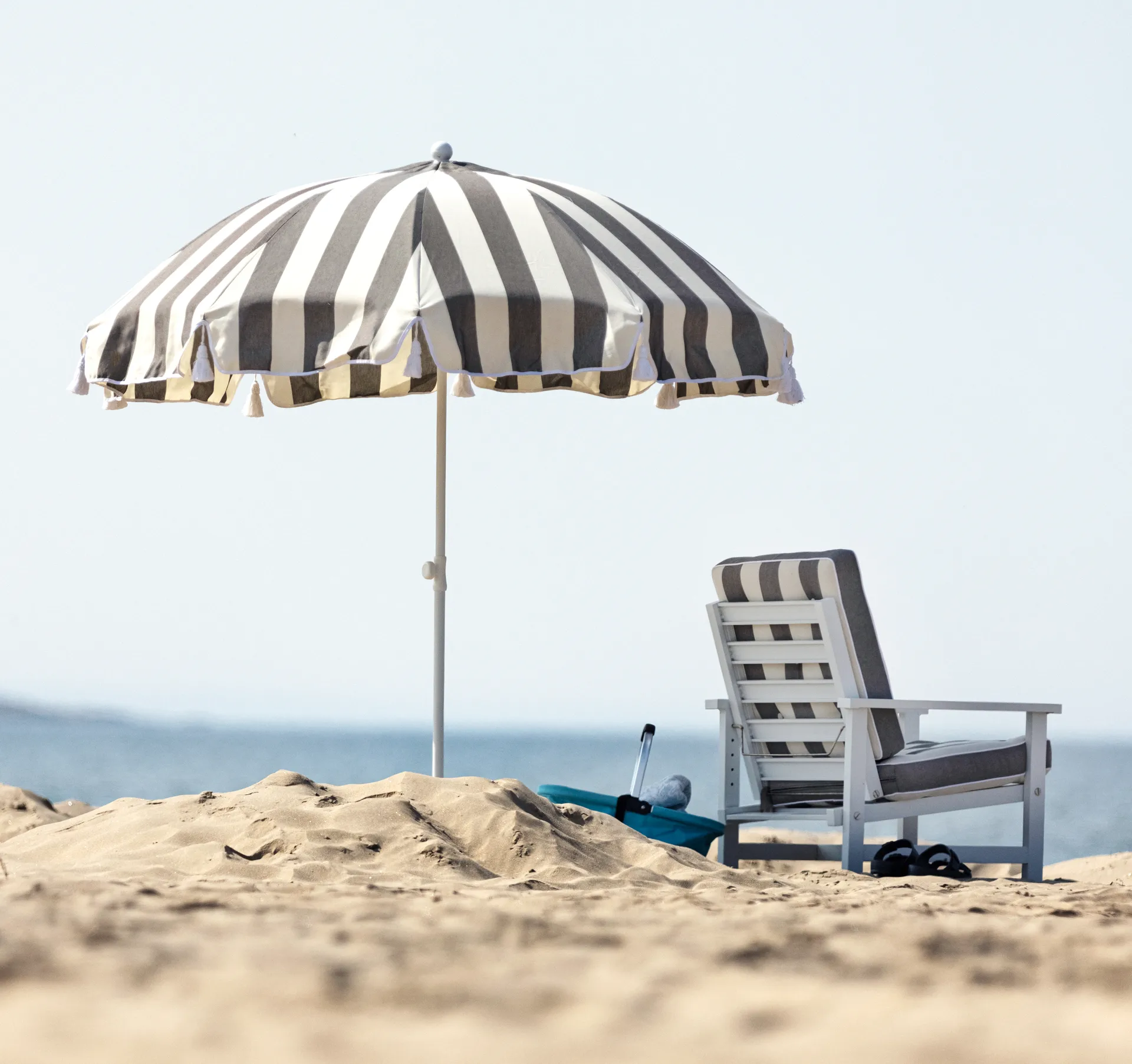 90 parasoll, Crown striped, Ø220 cm Fri Form