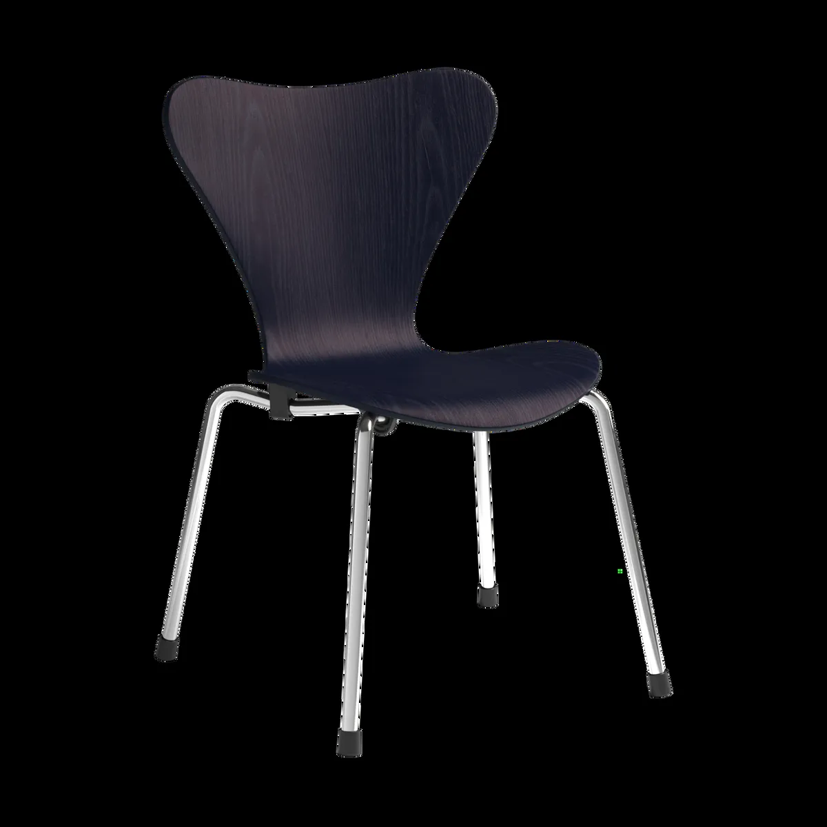 Fritz Hansen 3177 Sjuan barnstol Midnight blue färgad ask-krom
