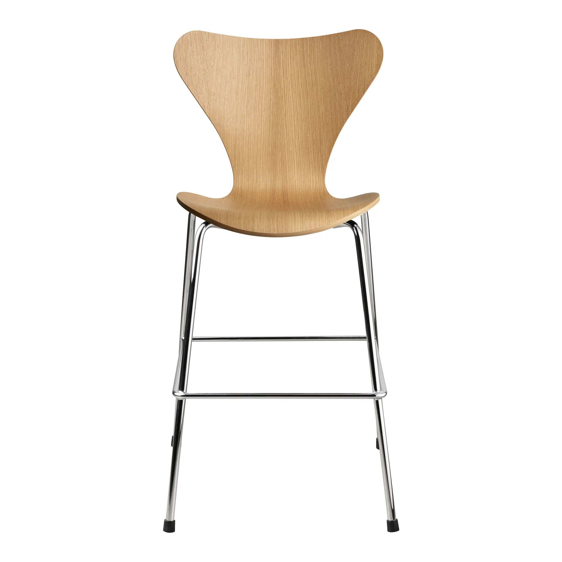 3177 Sjuan Junior stol krom, Lacquered oak veneer Fritz Hansen