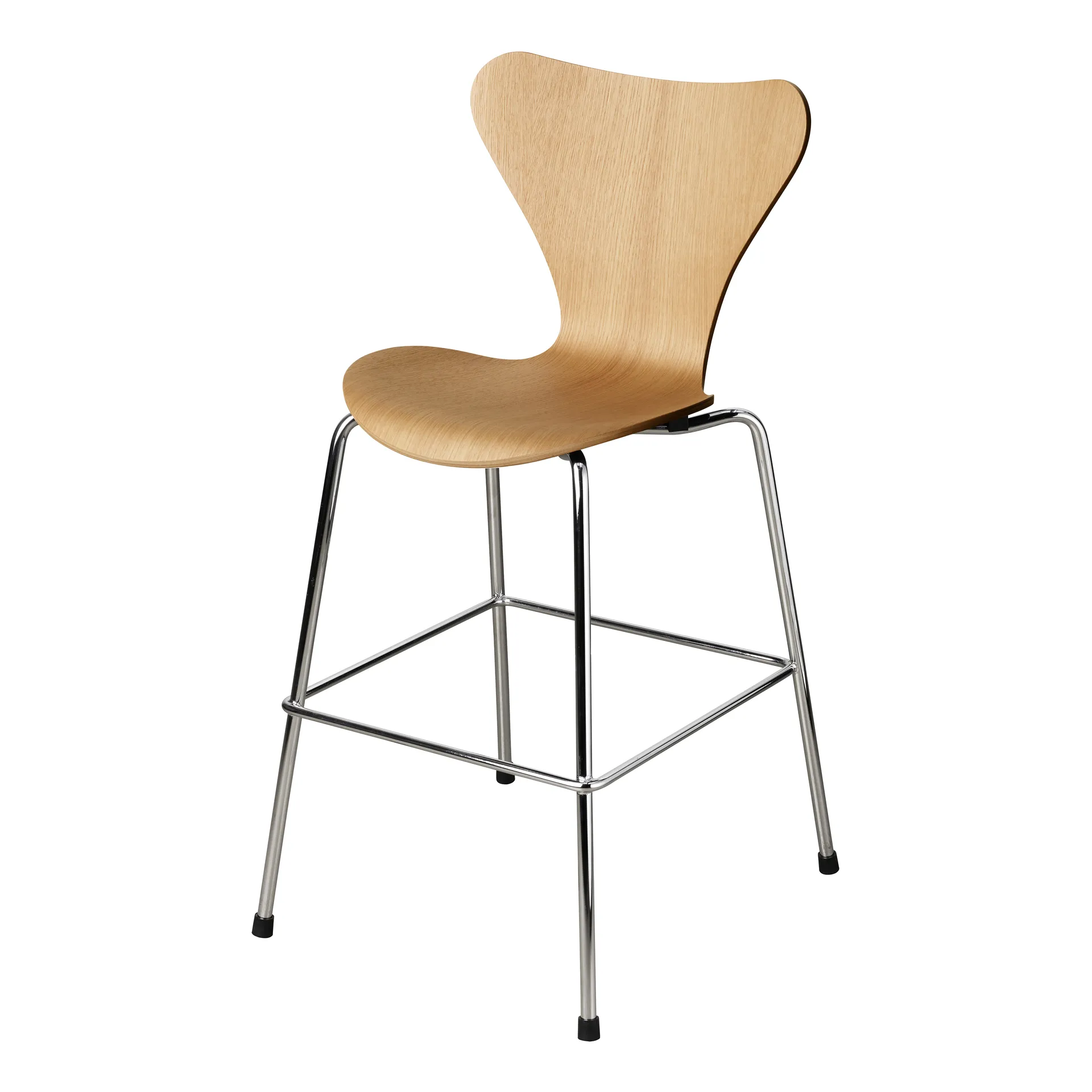 3177 Sjuan Junior stol krom, Lacquered oak veneer Fritz Hansen