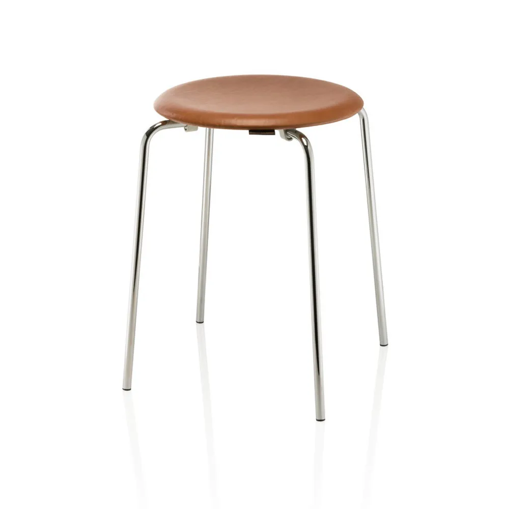 Dot rund pall läder, Wild leather walnut Fritz Hansen