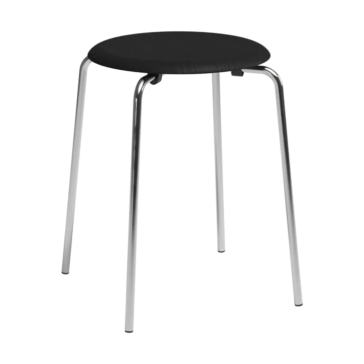Dot rund pall - Svart ask-krom, Ø32,8x45,5 cm - Fritz Hansen