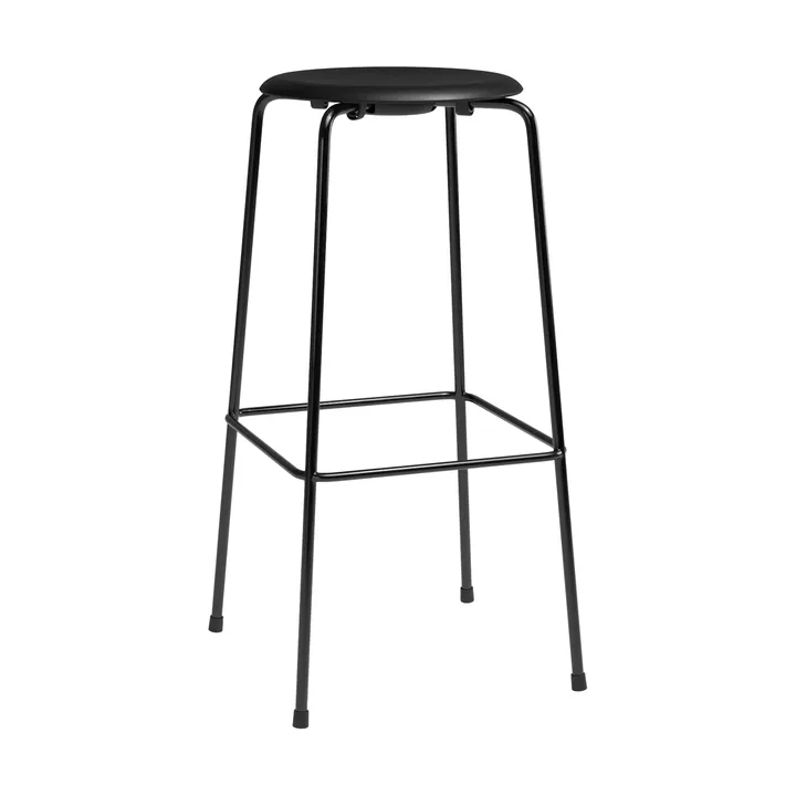 High Dot barpall - Essential läder svart-svart stål - Fritz Hansen