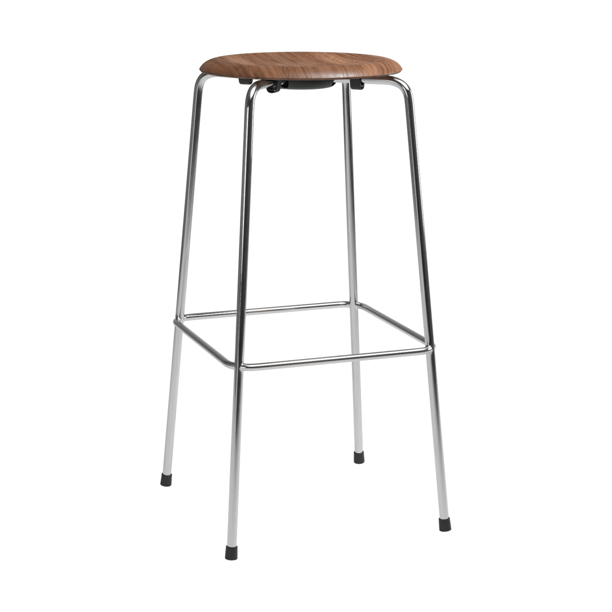Fritz Hansen High Dot barpall Valnöt-krom | Skandinavisk Design | Barstolar | Brun