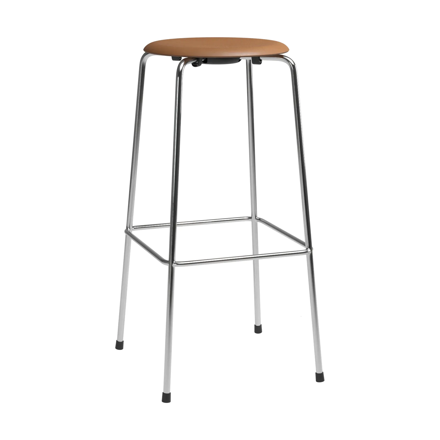 High Dot barpall, Wild läder walnut-krom Fritz Hansen