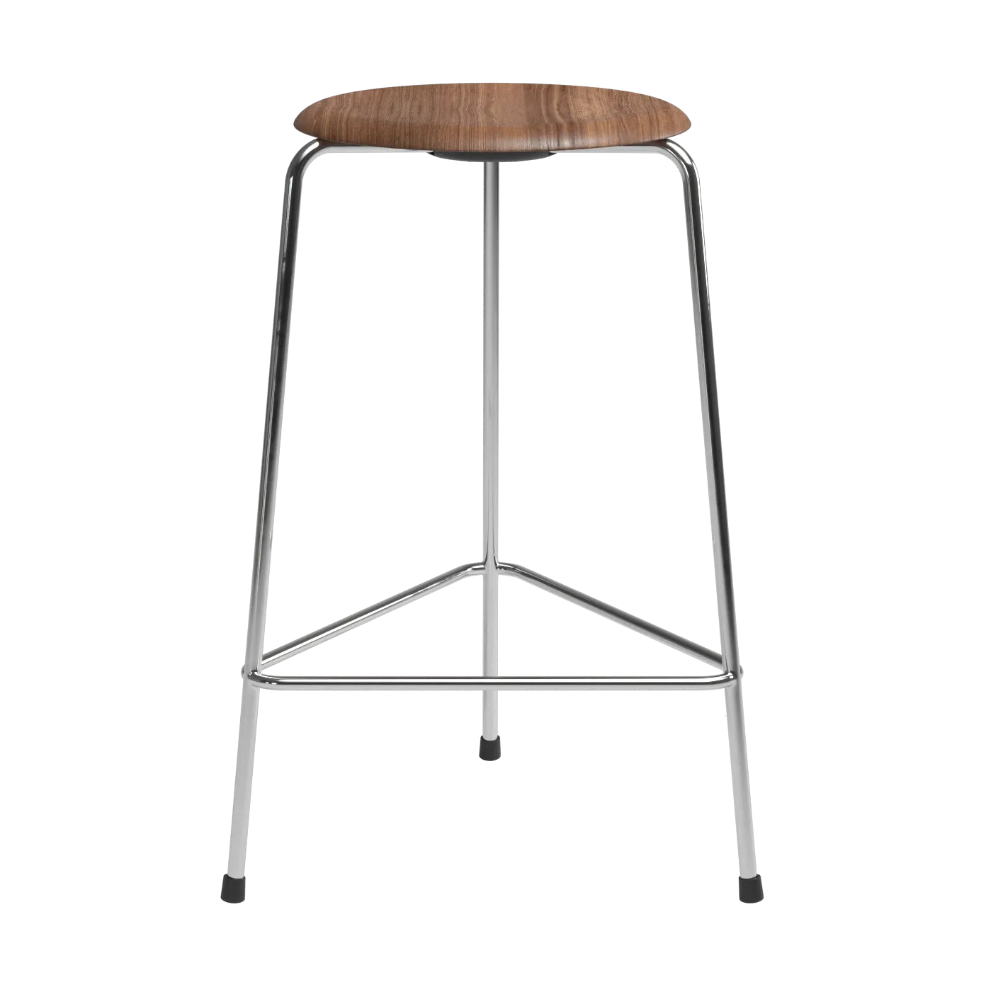 High Dot counter stool 3 ben, Valnöt-krom Fritz Hansen