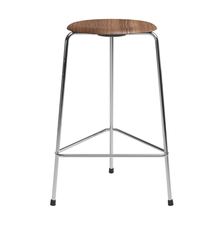 High Dot counter stool 3 ben - Valnöt-krom - Fritz Hansen