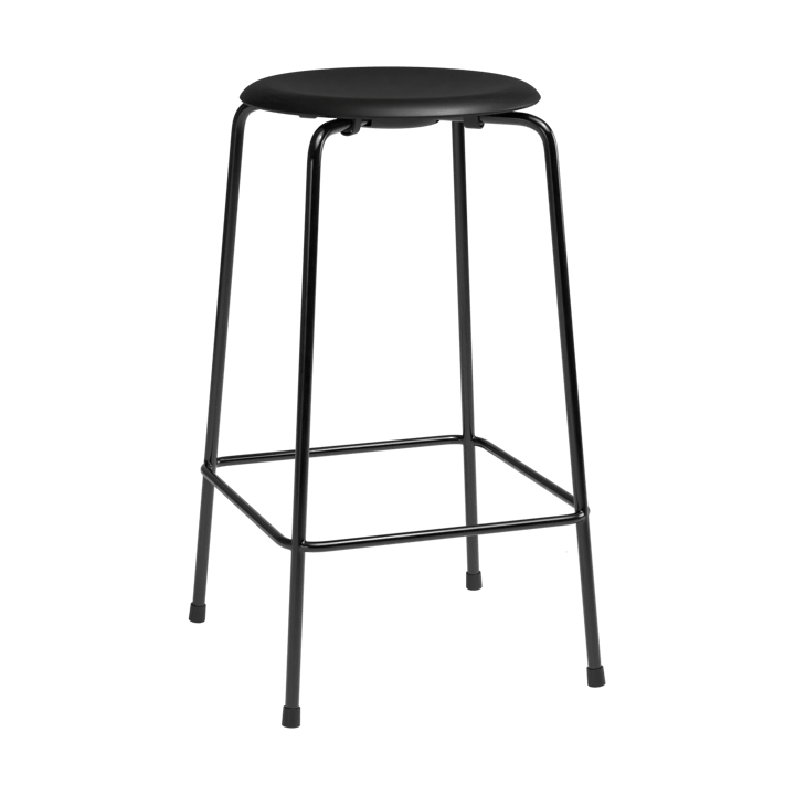 High Dot counter stool 4 ben - Intense läder svart-svart stål - Fritz Hansen