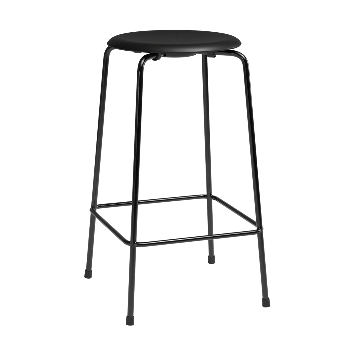 Fritz Hansen High Dot counter stool 4 ben Intense läder svart-svart stål
