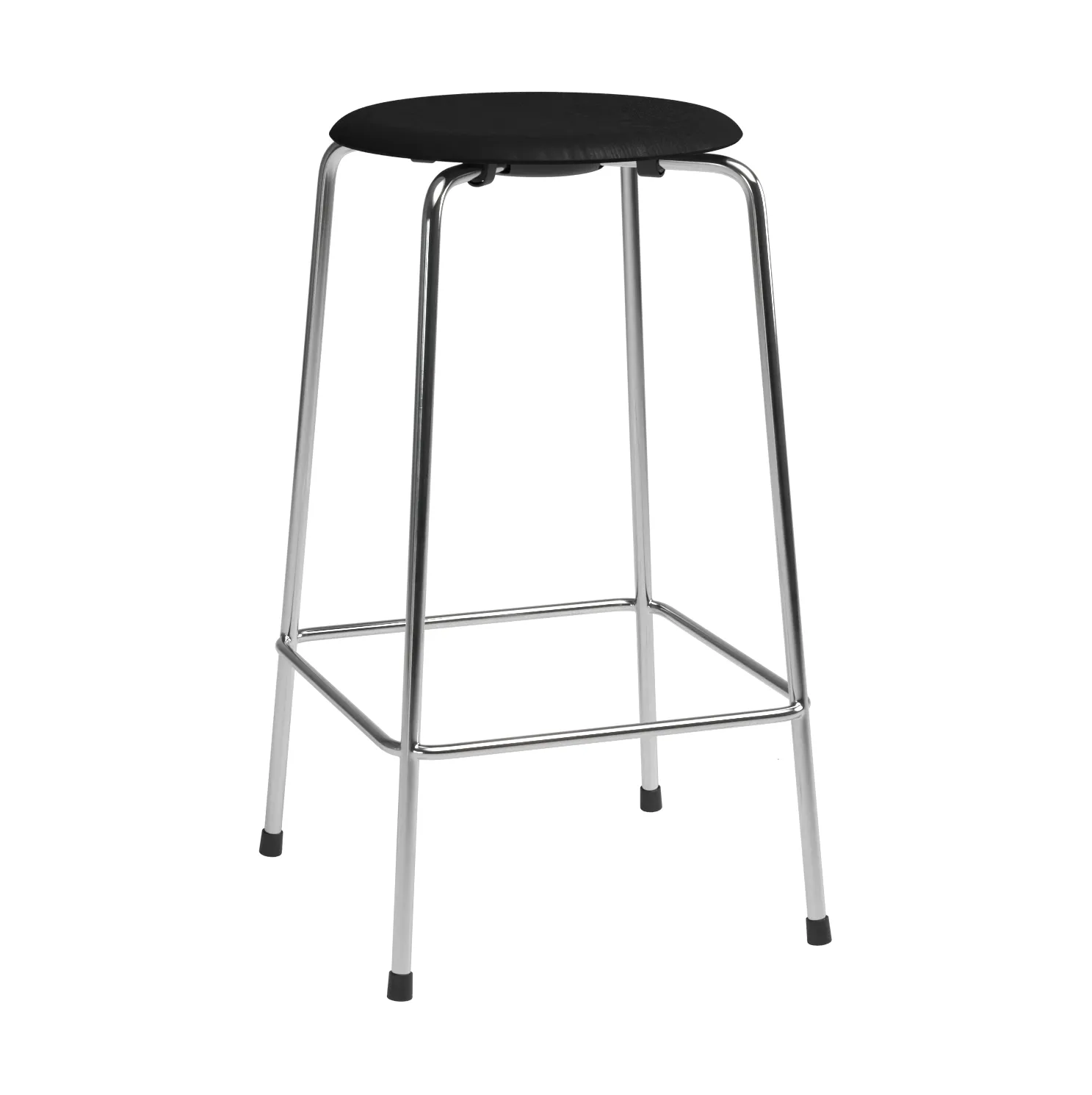 High Dot counter stool 4 ben, Svart ask-krom Fritz Hansen
