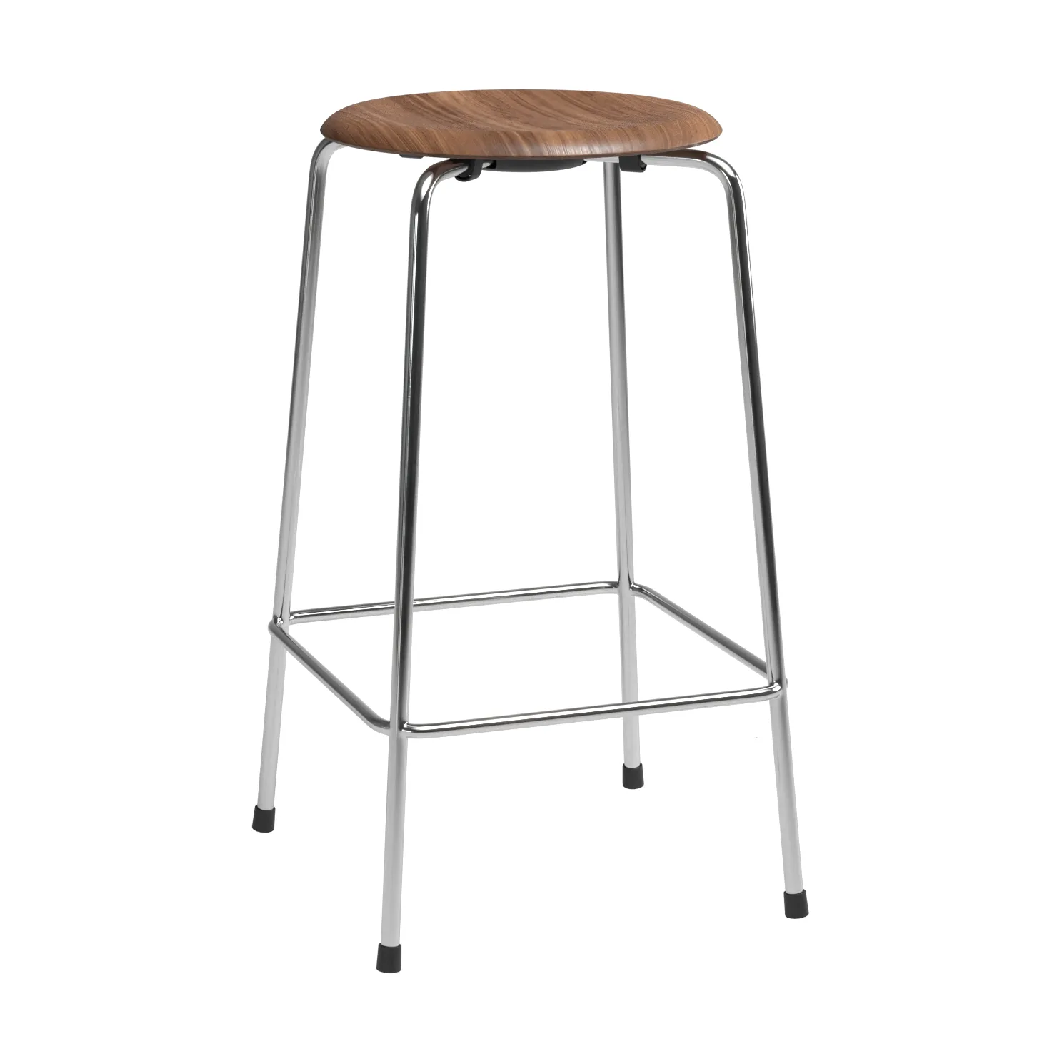 High Dot counter stool 4 ben, Valnöt-krom Fritz Hansen