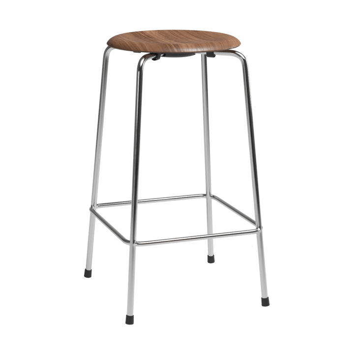 High Dot counter stool 4 ben - Valnöt-krom - Fritz Hansen