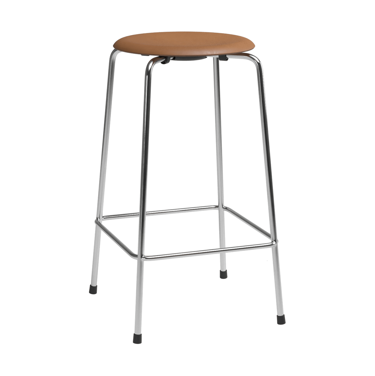 Fritz Hansen High Dot counter stool 4 ben Wild läder walnut-krom