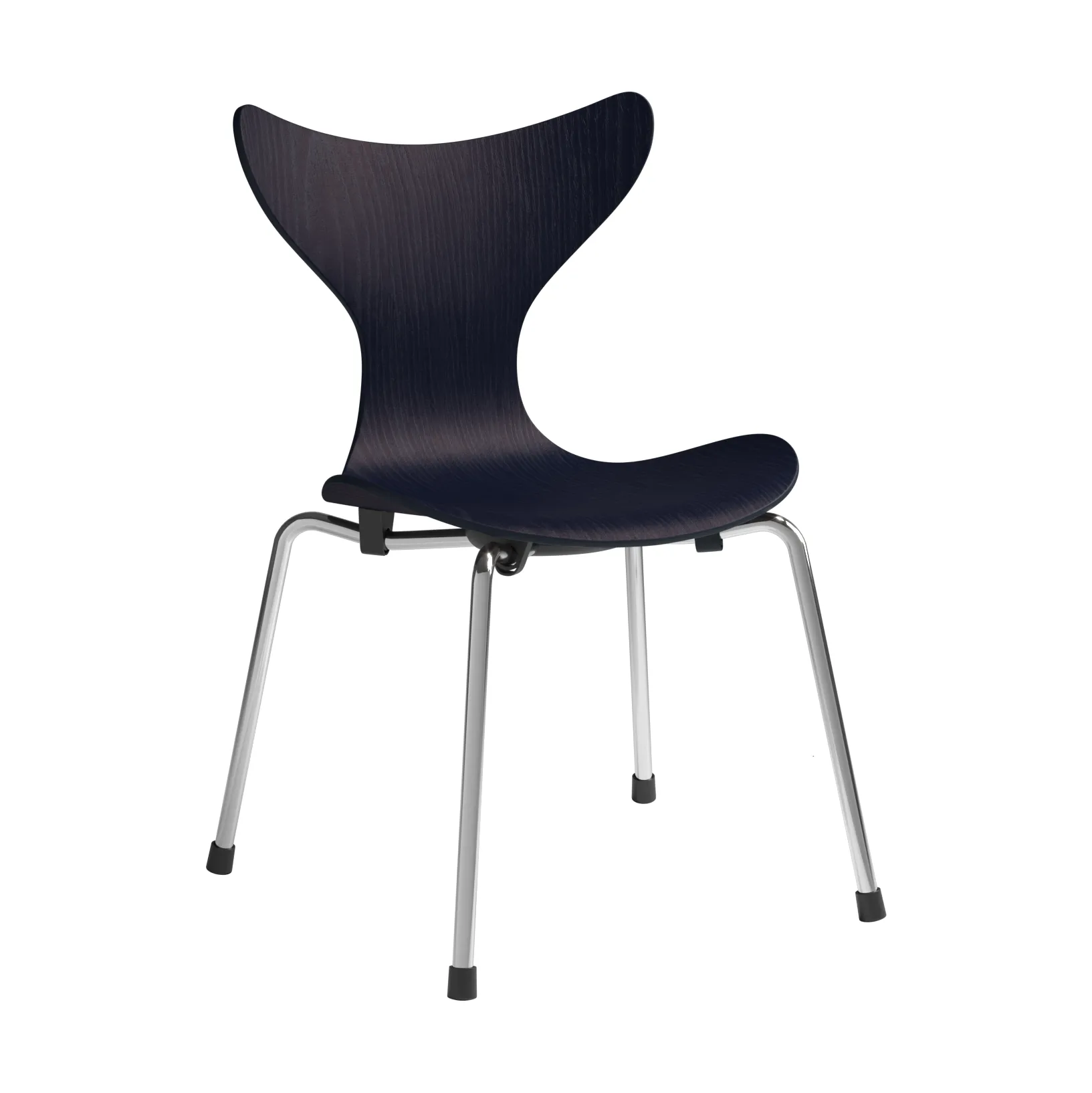 Liljan barnstol, Midnight blue målad ask-krom Fritz Hansen