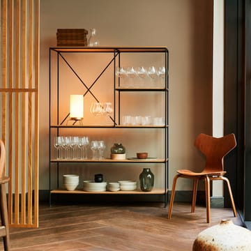 Planner bordslampa - vitt opalglas, mässingstativ - Fritz Hansen