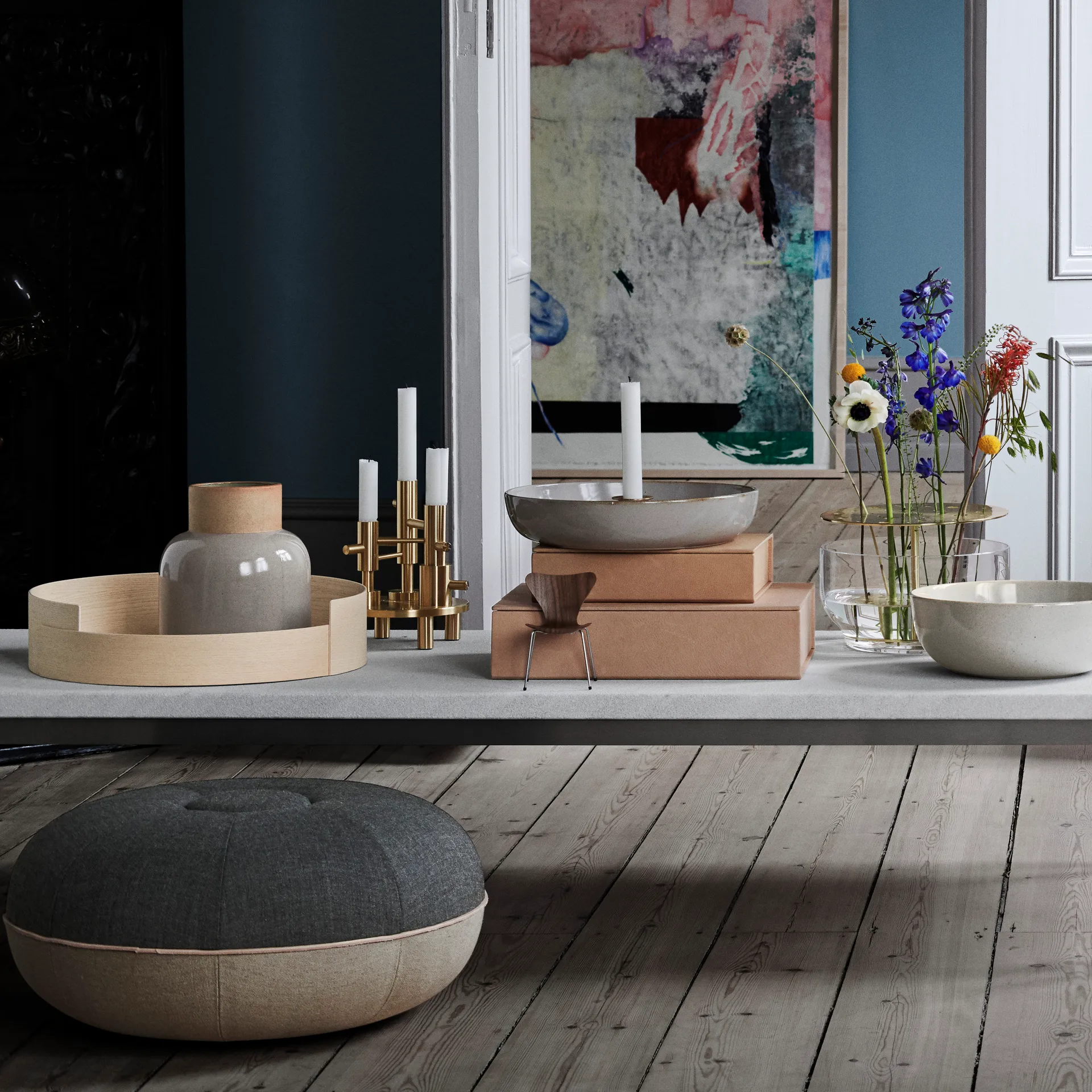 Pouf sittpuff small, Slate Fritz Hansen