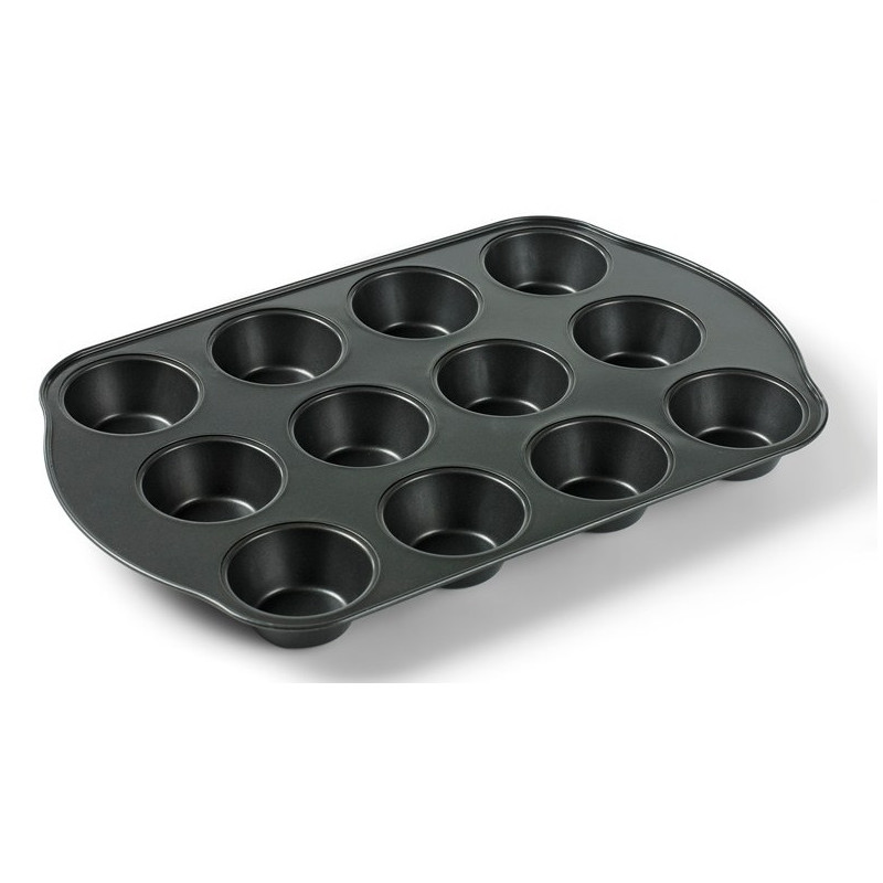 Funktion muffinsplåt nonstick 12 hål Svart | Skandinavisk Design | Kakformar & Pepparkaksformar | Svart