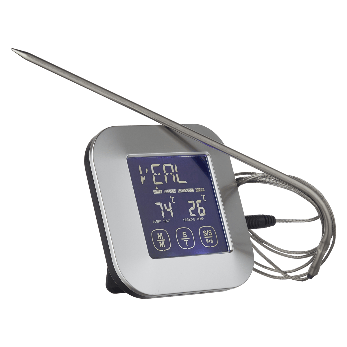 Funktion stektermometer-timer Stål | Skandinavisk Design | Termometrar & Timers | Silverfärgad