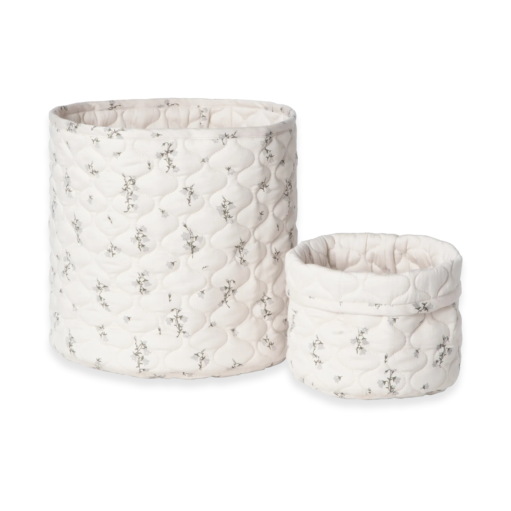 Bluebell satin quiltad korg 2 delar, 20xØ20 cm + 30xØ30 cm Garbo&Friends