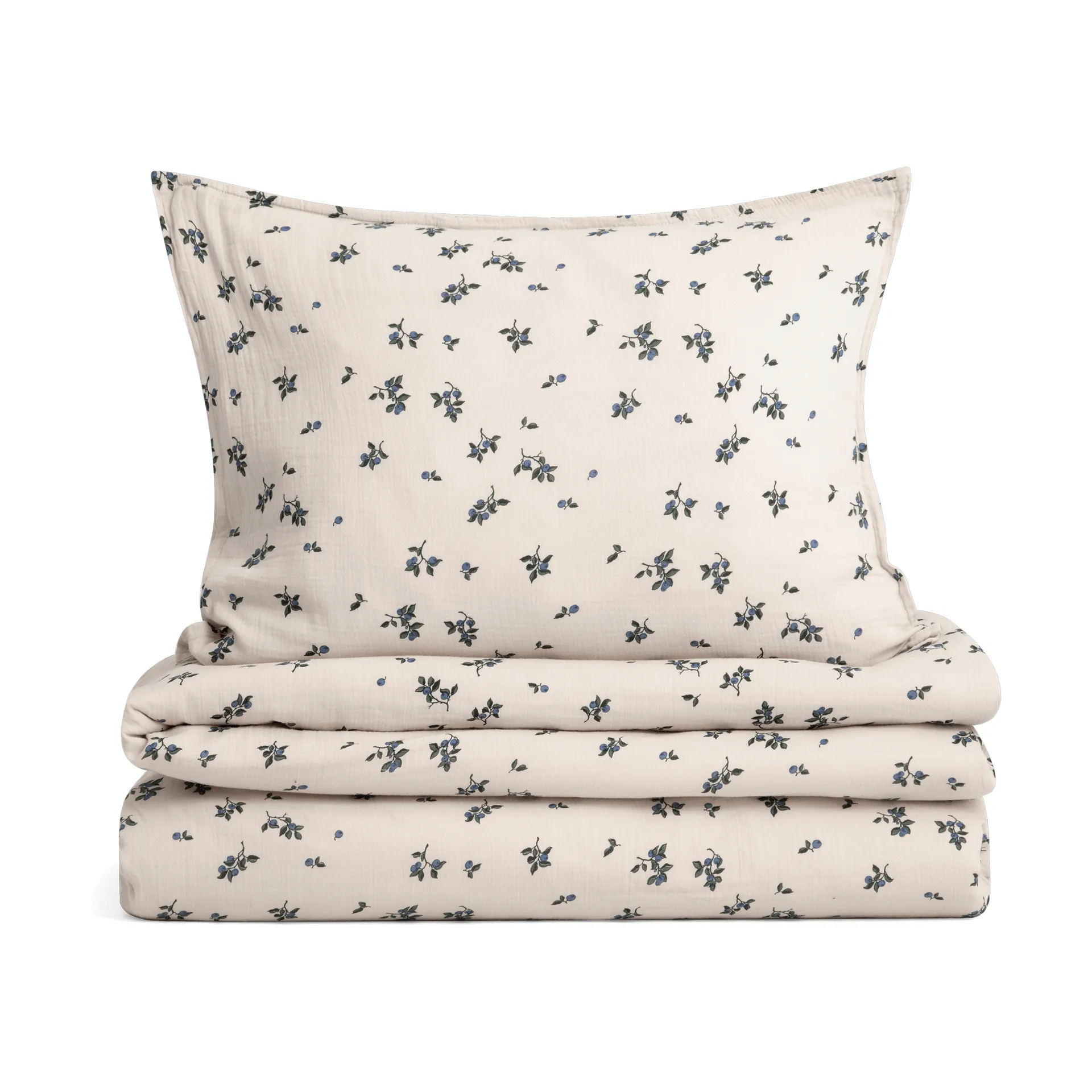 Blueberry Muslin bäddset, 140x200 cm/50x75 cm Garbo&Friends