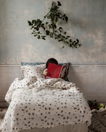 Blueberry Muslin bäddset - 140x200 cm/50x75 cm - Garbo&Friends