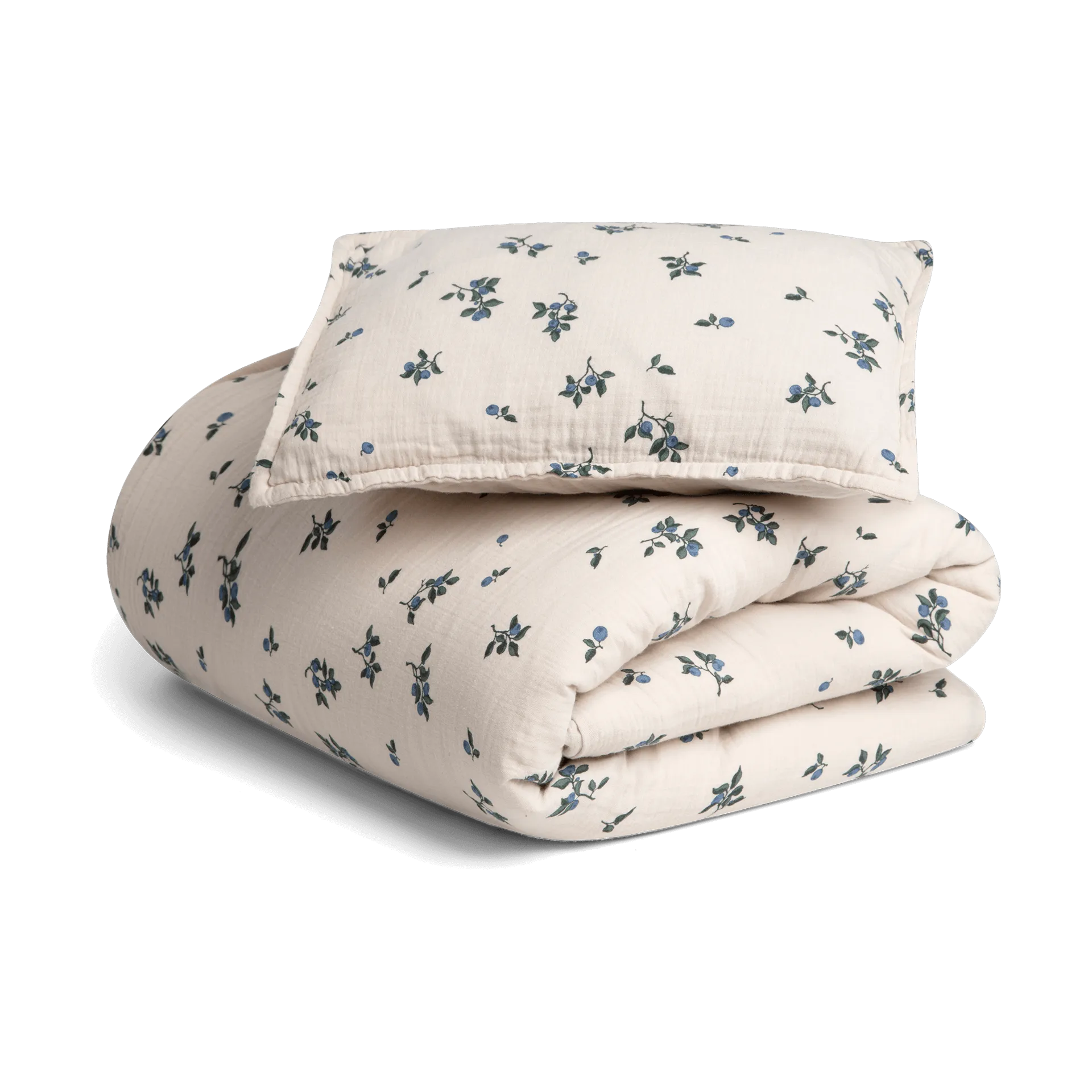 Blueberry Muslin bäddset junior, 100x140 cm/40x45 cm Garbo&Friends