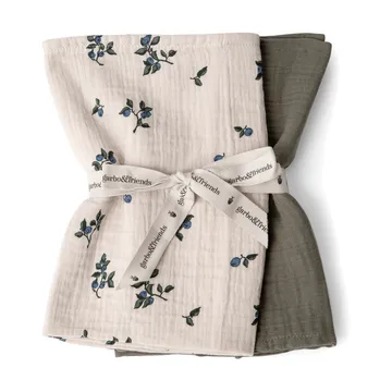 Blueberry Muslin filt liten 2 delar - 60x60 cm - Garbo&Friends