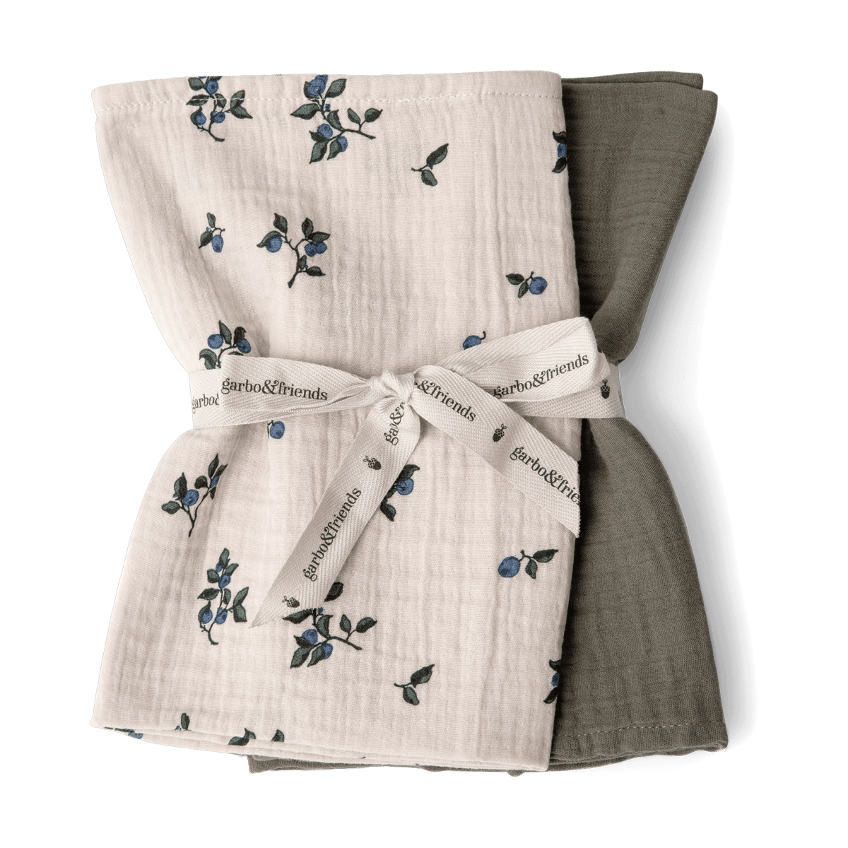 Garbo&Friends Blueberry Muslin filt liten 2 delar 60x60 cm