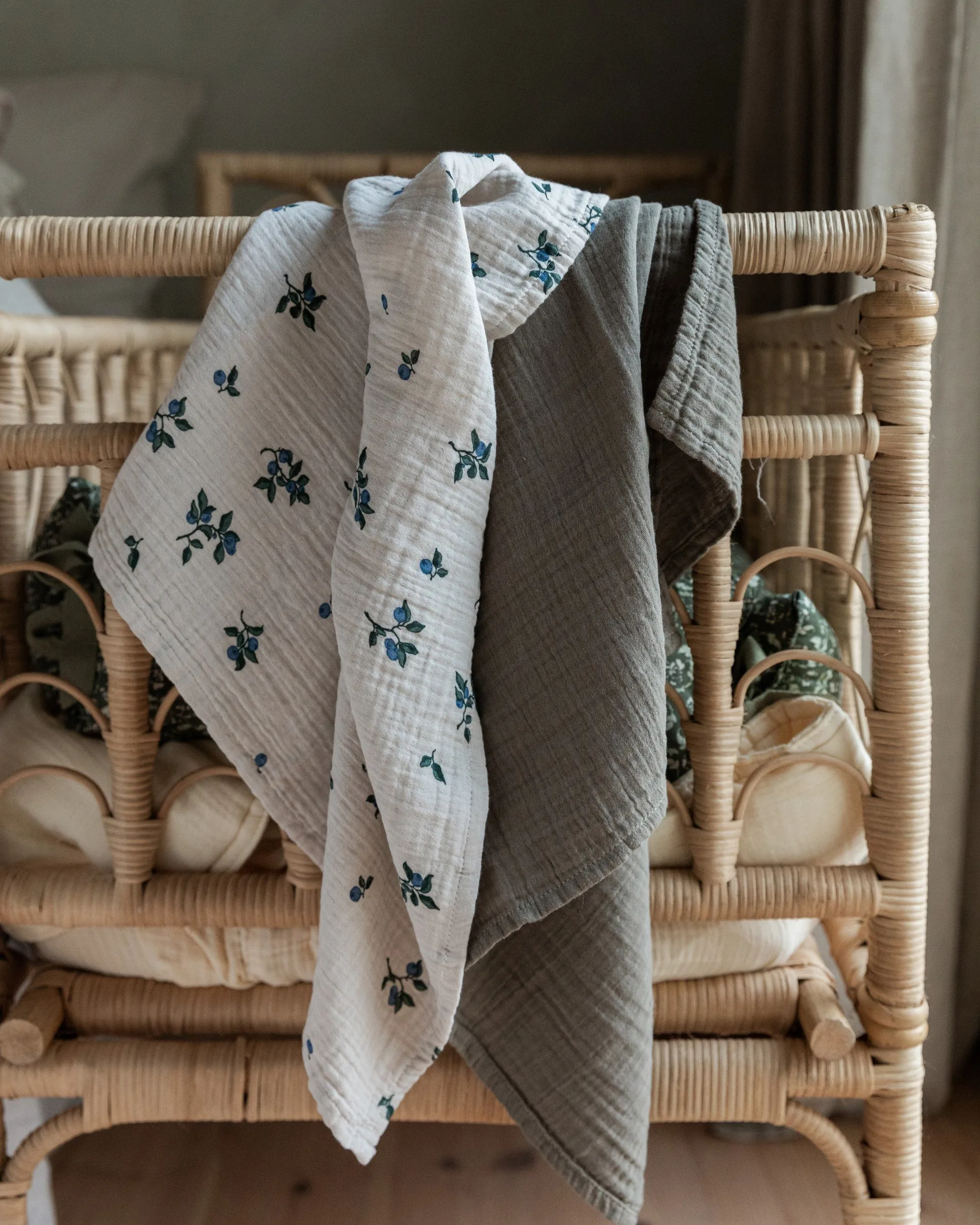 Blueberry Muslin filt liten 2 delar, 60x60 cm Garbo&Friends