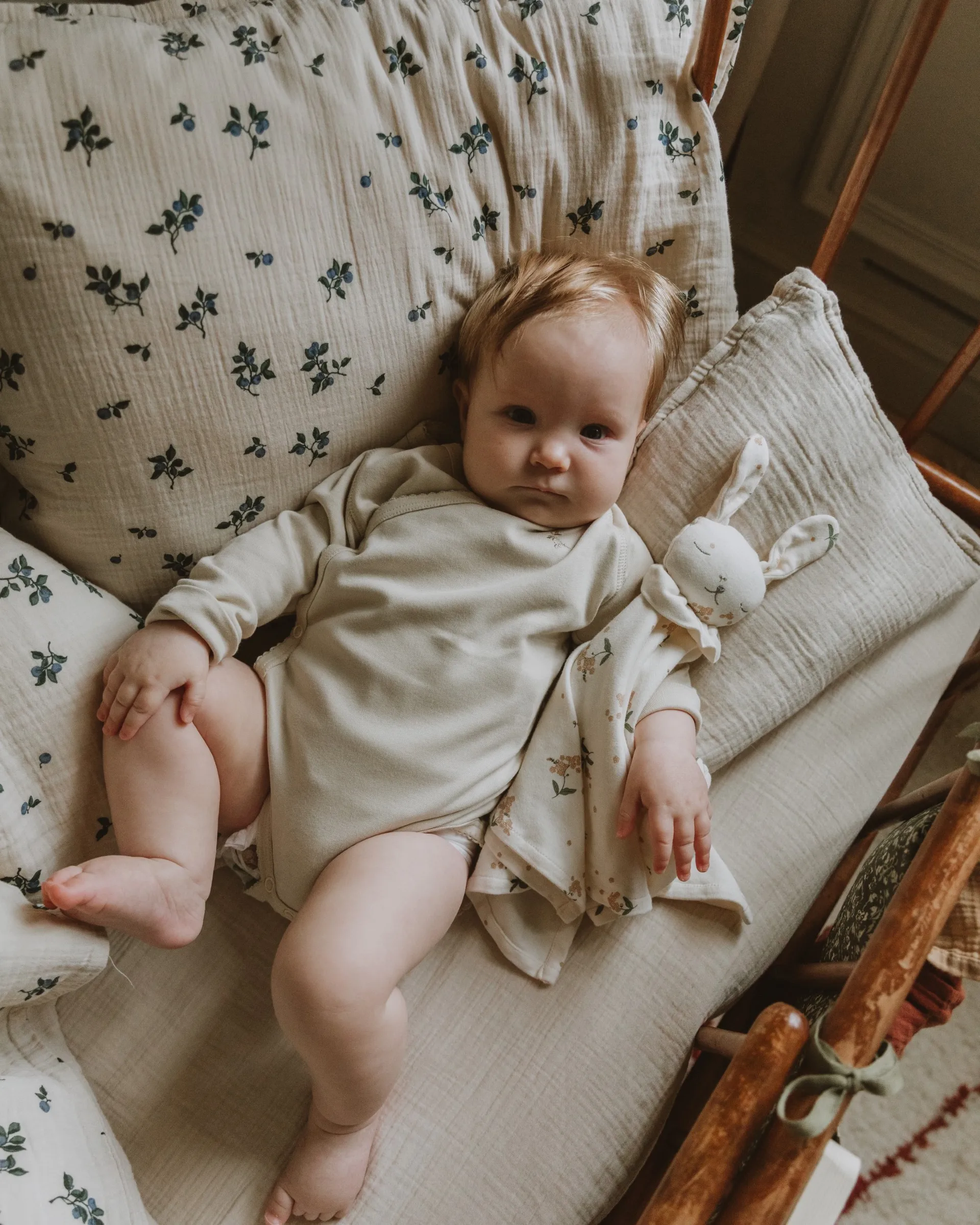 Eggshell Muslin dra-på-lakan, 70x140x20 cm Garbo&Friends