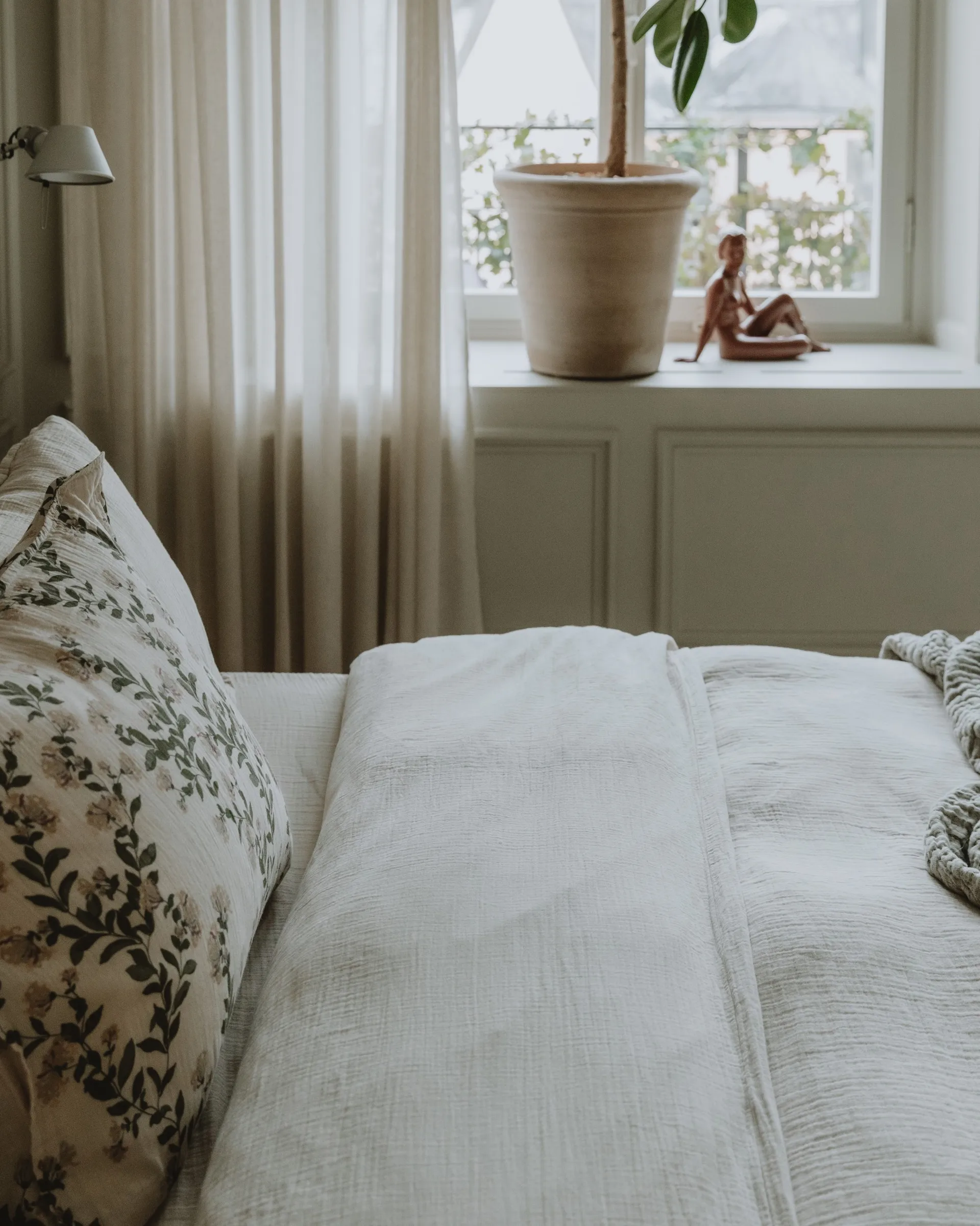 Eggshell Muslin påslakan dubbel, 220X220 cm Garbo&Friends