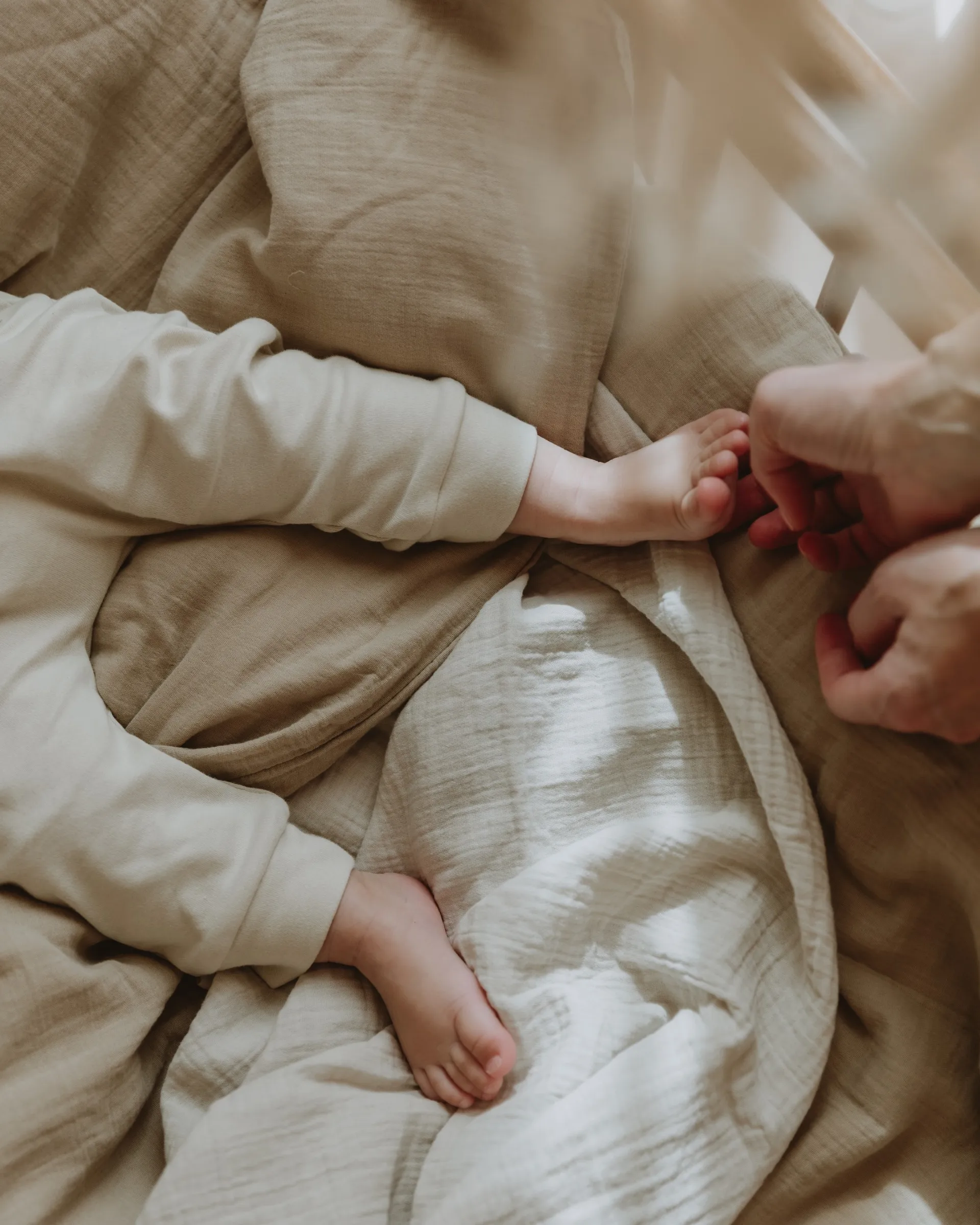 Eggshell Muslin Swaddle filt, 110x110 cm Garbo&Friends