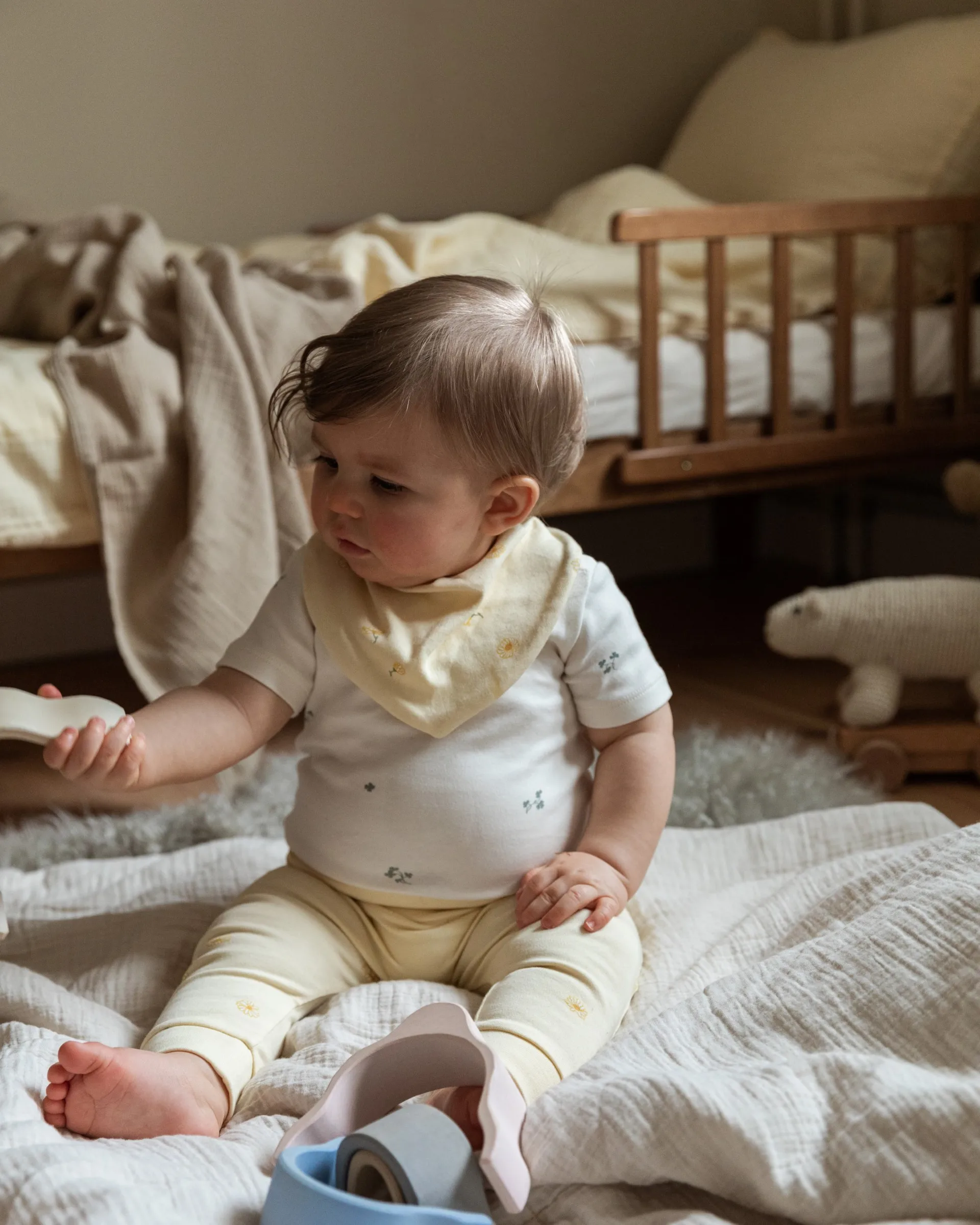 Eggshell Muslin vadderad filt, 100x140 cm Garbo&Friends